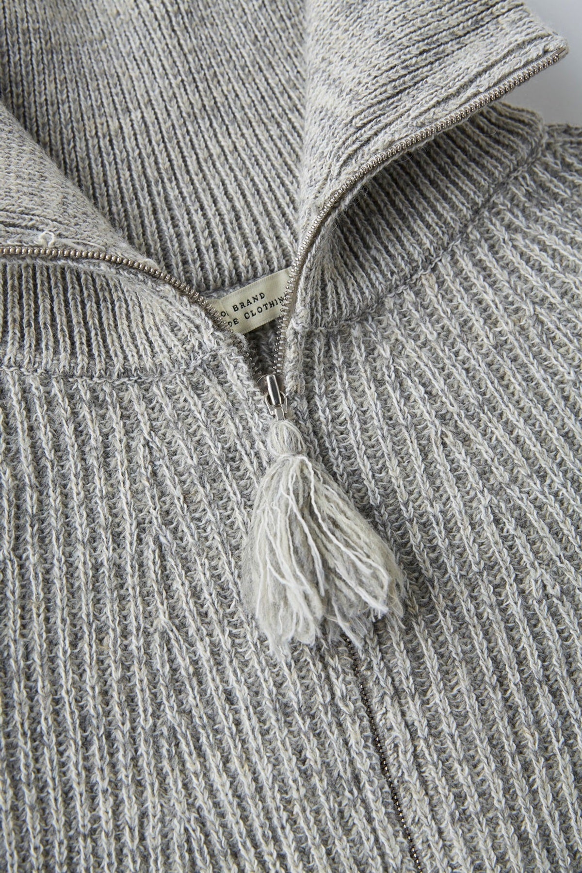 ○OLD JOE - BLENDED KENPI ZIP SWEATER - PEWTER