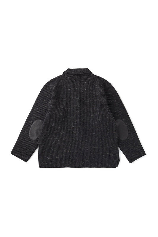 ○OLD JOE - BLENDED KEMPI WOOL RAPEL CARDY - ONYX