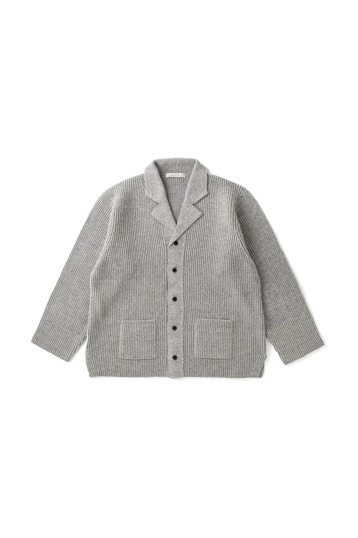 ○OLD JOE - BLENDED KEMPI WOOL RAPEL CARDY - PEWTER