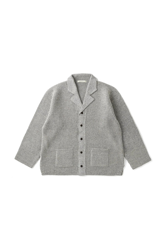 ○OLD JOE - BLENDED KEMPI WOOL RAPEL CARDY - PEWTER