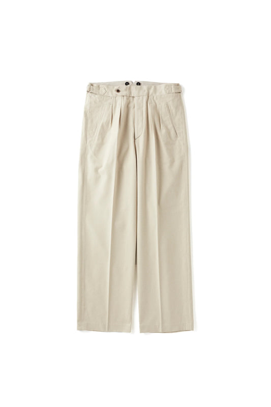 ○OLD JOE - DOUBLE PLEATED SMARTY TROUSER - BONE