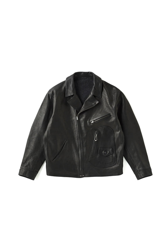 ○OLD JOE - PATINA HORSE HIDE HENDRICK JACKET - PATINA BLACK