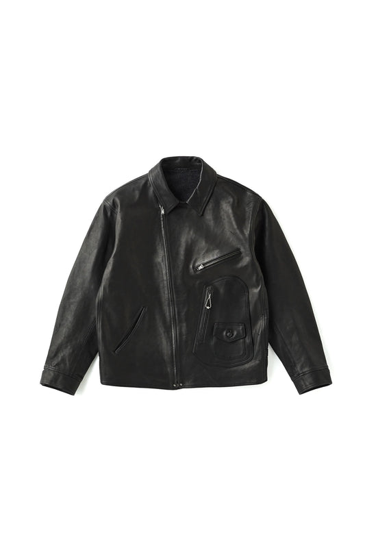 ○OLD JOE - PATINA HORSE HIDE HENDRICK JACKET - PATINA BLACK