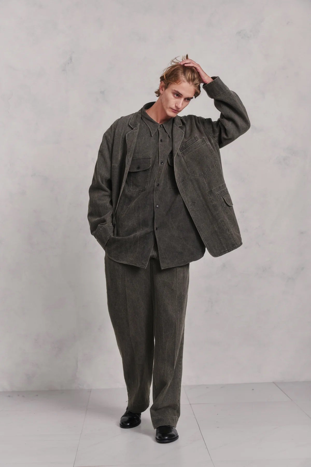 ○OLD JOE - TOP NOTCH UNIFORM SHIRTS - GRAPHITE