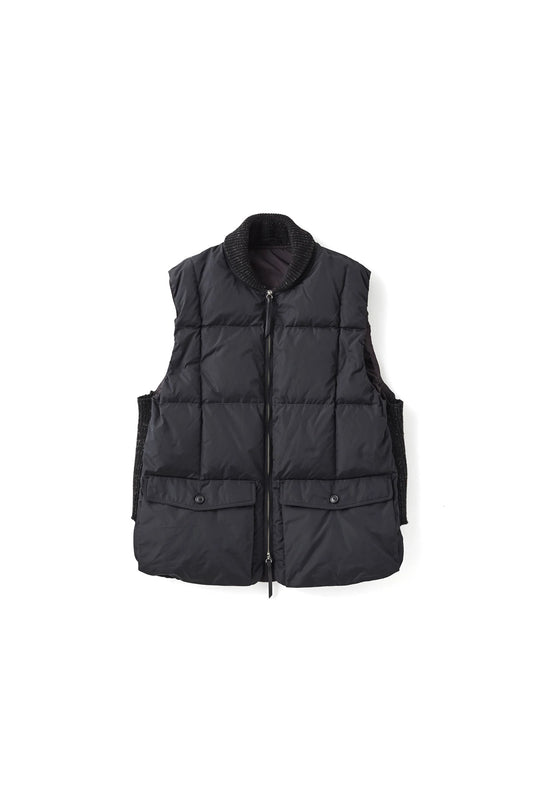 ○OLD JOE - HIGH COUNT SILK PUFF VEST - BLACK