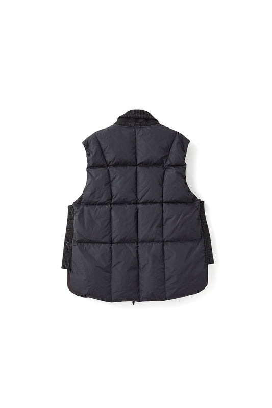 ○OLD JOE - HIGH COUNT SILK PUFF VEST - BLACK