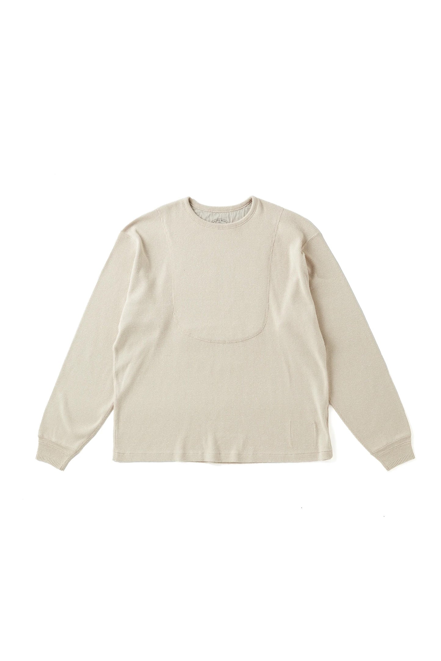 ○OLD JOE - CREWNECK SILK NEP RIBED TOPS - FOG
