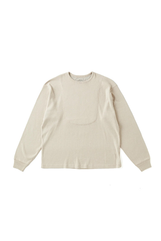 ○OLD JOE - CREWNECK SILK NEP RIBED TOPS - FOG
