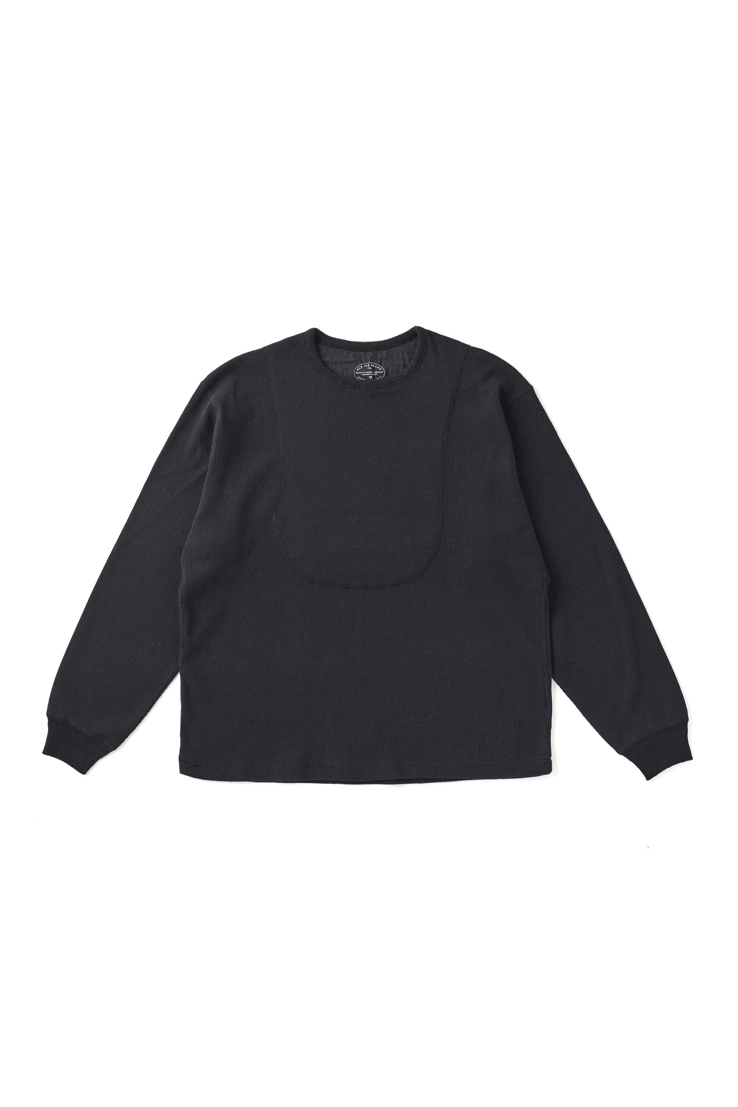 ○OLD JOE - CREWNECK SILK NEP RIBED TOPS - ONYX