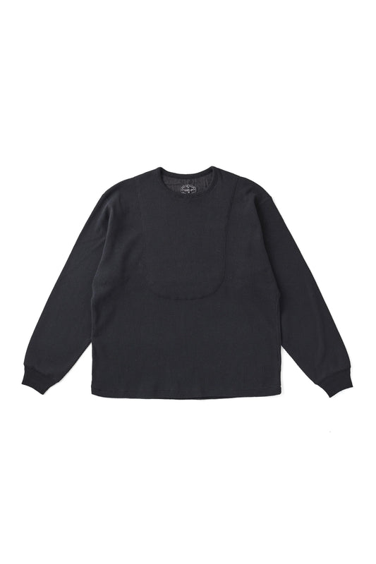 ○OLD JOE - CREWNECK SILK NEP RIBED TOPS - ONYX