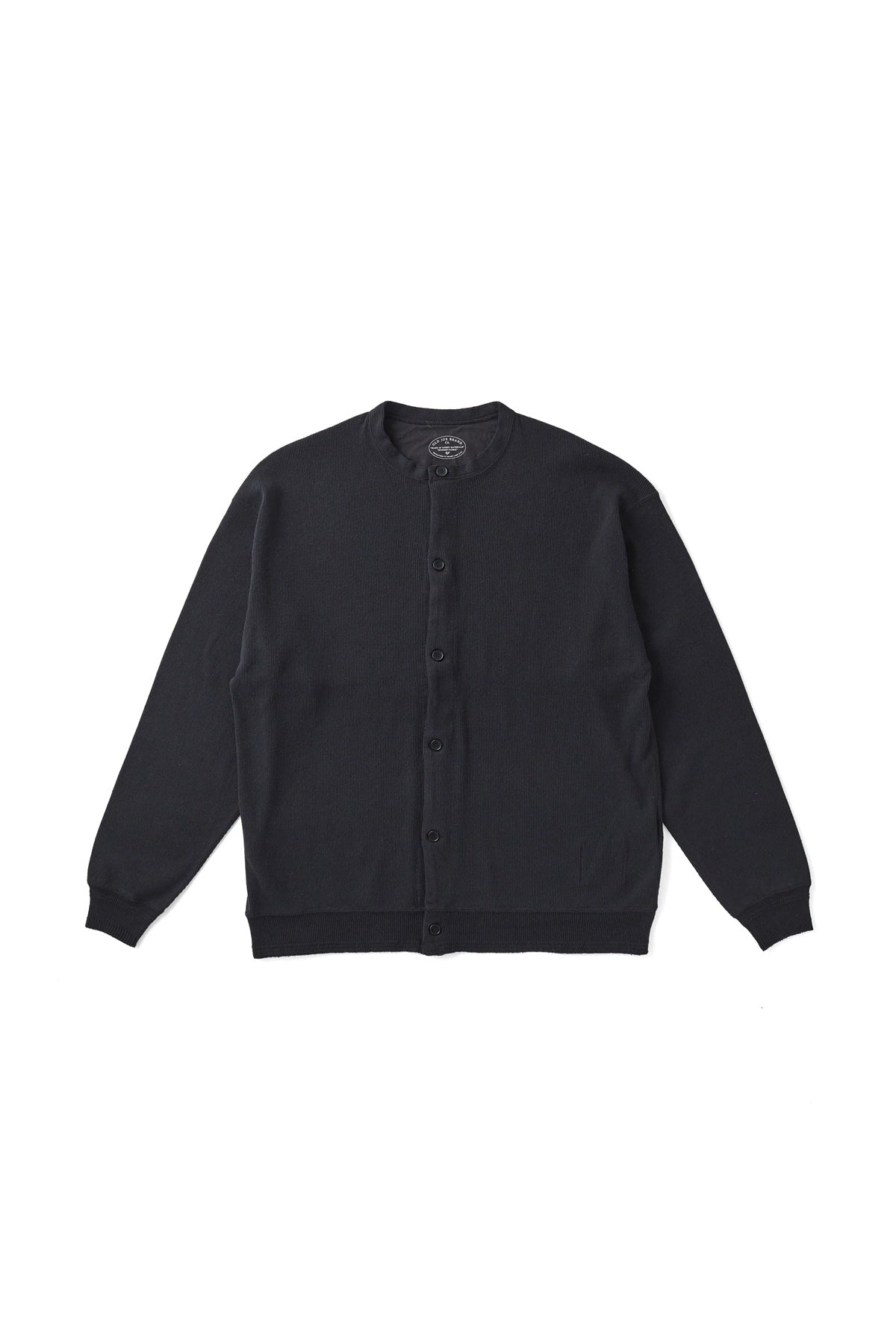 ○OLD JOE - BUTTON FRONT SILK NEP RIBED TOPS - ONYX