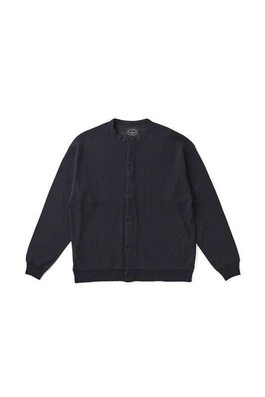 ○OLD JOE - BUTTON FRONT SILK NEP RIBED TOPS - ONYX