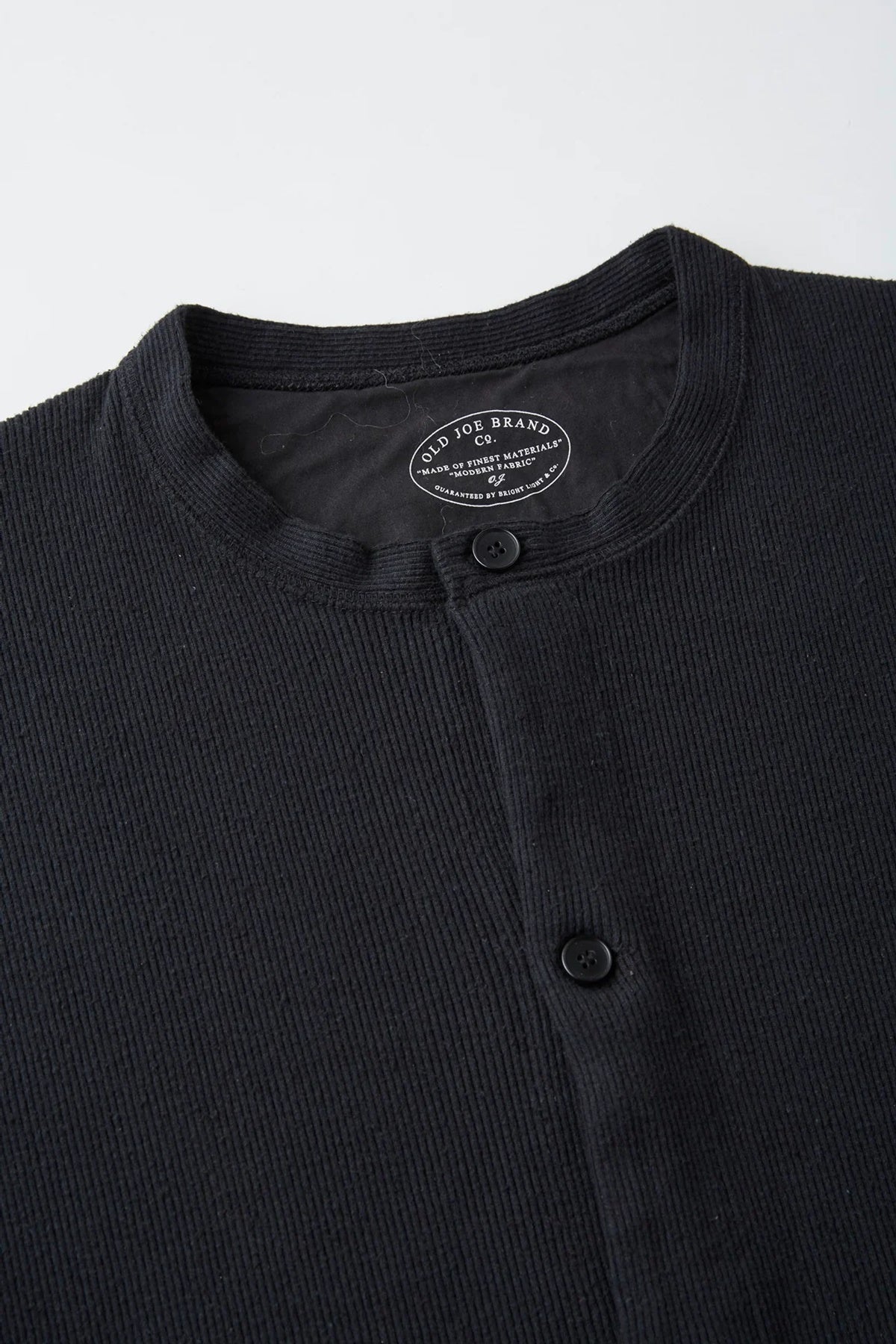 ○OLD JOE - BUTTON FRONT SILK NEP RIBED TOPS - ONYX