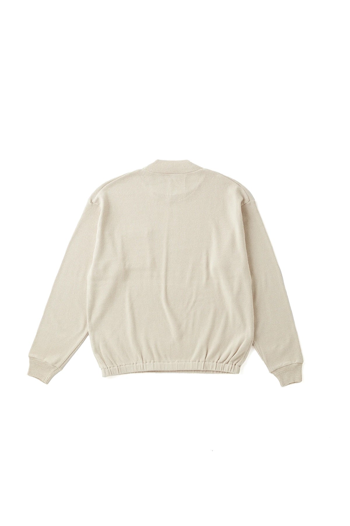 ○OLD JOE - MOCKNECK SILK NEP RIBED TOPS - FOG