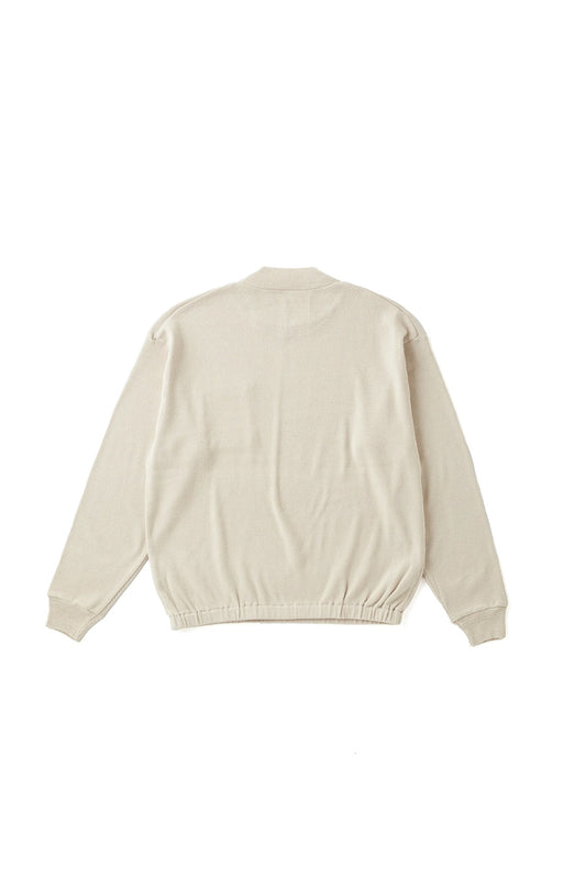 ○OLD JOE - MOCKNECK SILK NEP RIBED TOPS - FOG