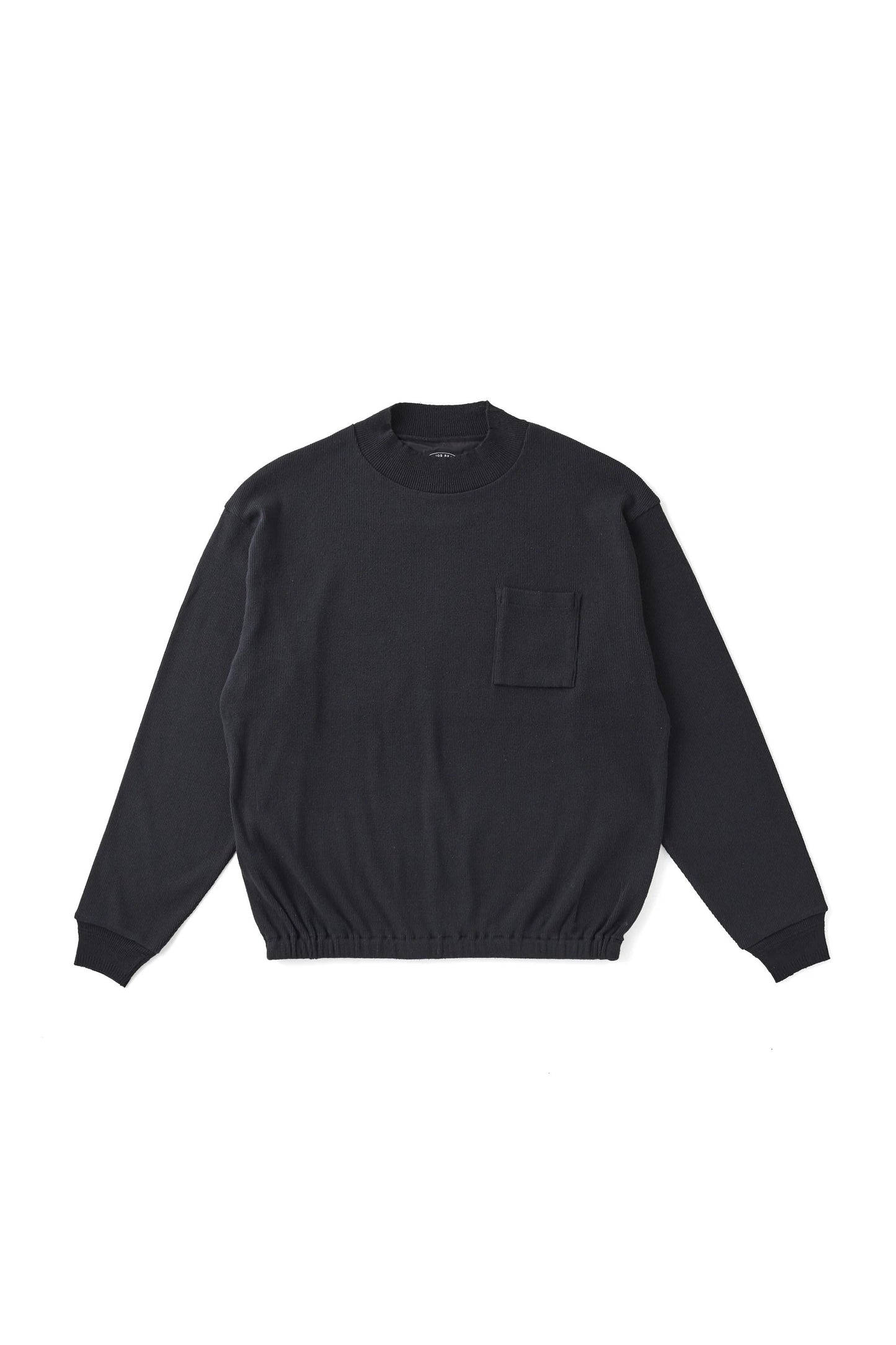 ○OLD JOE - MOCKNECK SILK NEP RIBED TOPS - ONYX