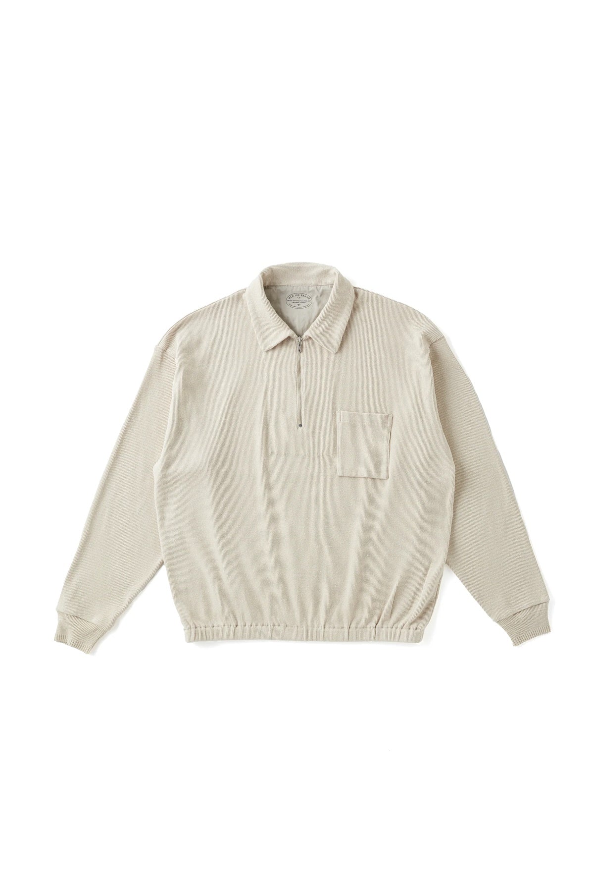 ○OLD JOE - QUATER ZIP SILK NEP RIBED SHIRTS - FOG