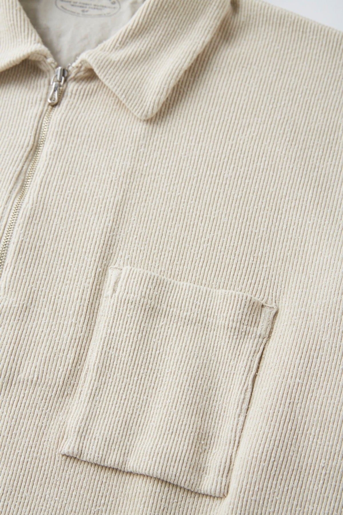 ○OLD JOE - QUATER ZIP SILK NEP RIBED SHIRTS - FOG