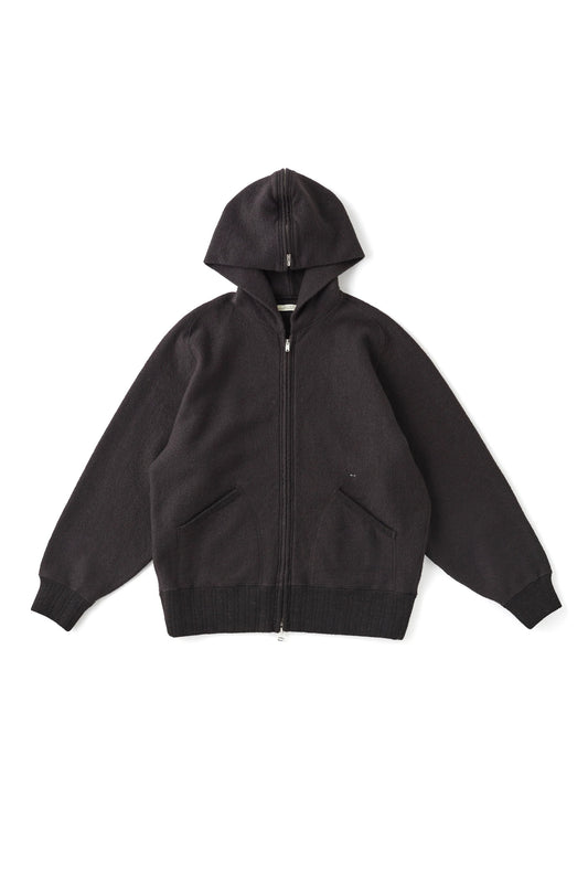 ○OLD JOE - ZIPFRONT ATHLETIC HOODIE - BARK