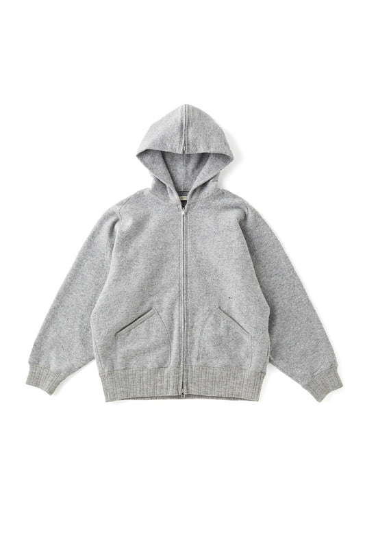 ○OLD JOE - ZIPFRONT ATHLETIC HOODIE - PEWTER