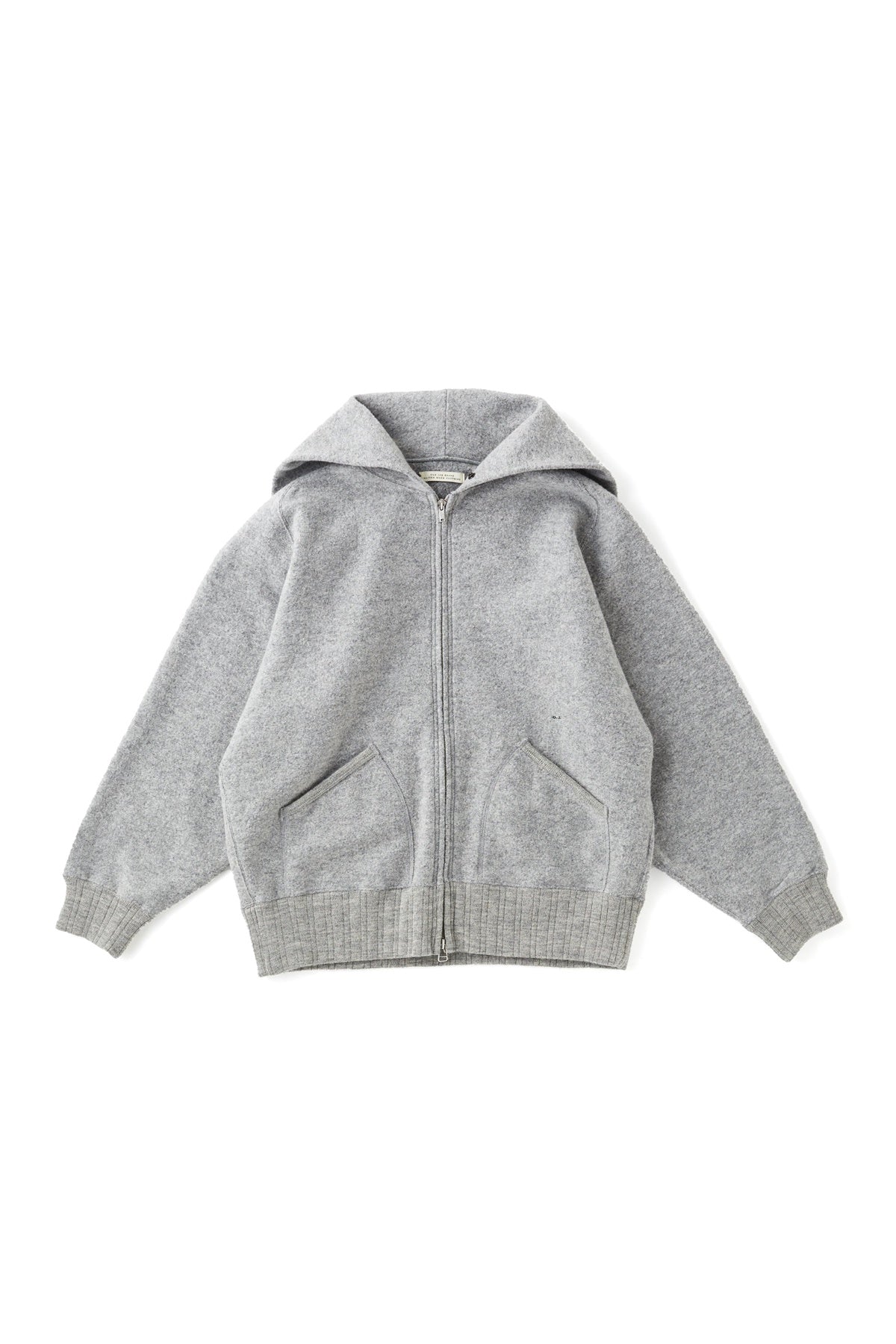 ○OLD JOE - ZIPFRONT ATHLETIC HOODIE - PEWTER