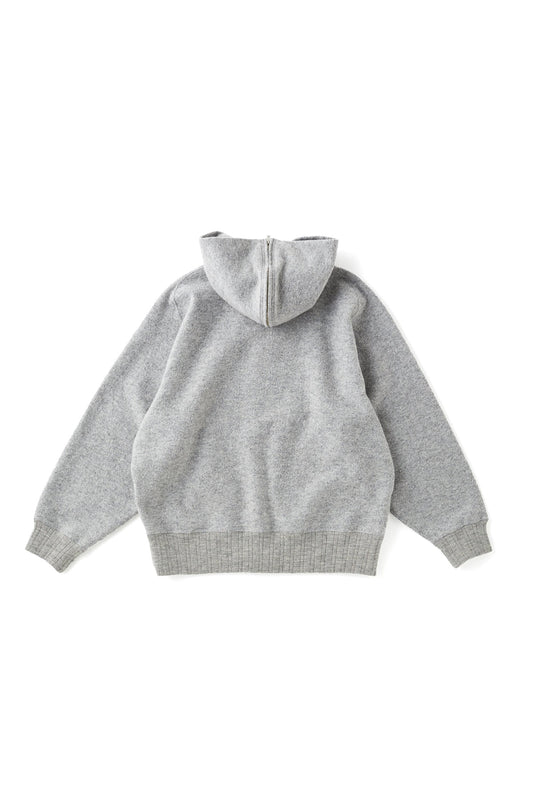 ○OLD JOE - ZIPFRONT ATHLETIC HOODIE - PEWTER