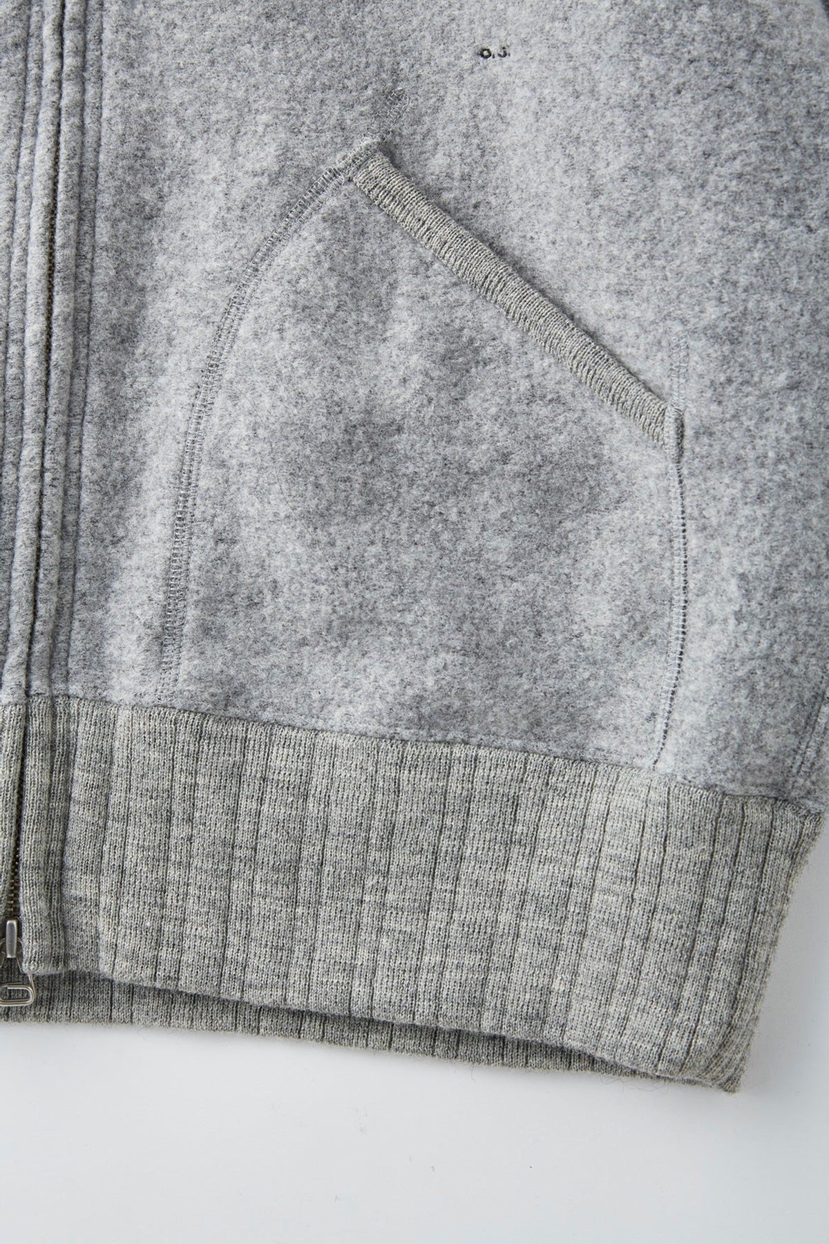 ○OLD JOE - ZIPFRONT ATHLETIC HOODIE - PEWTER