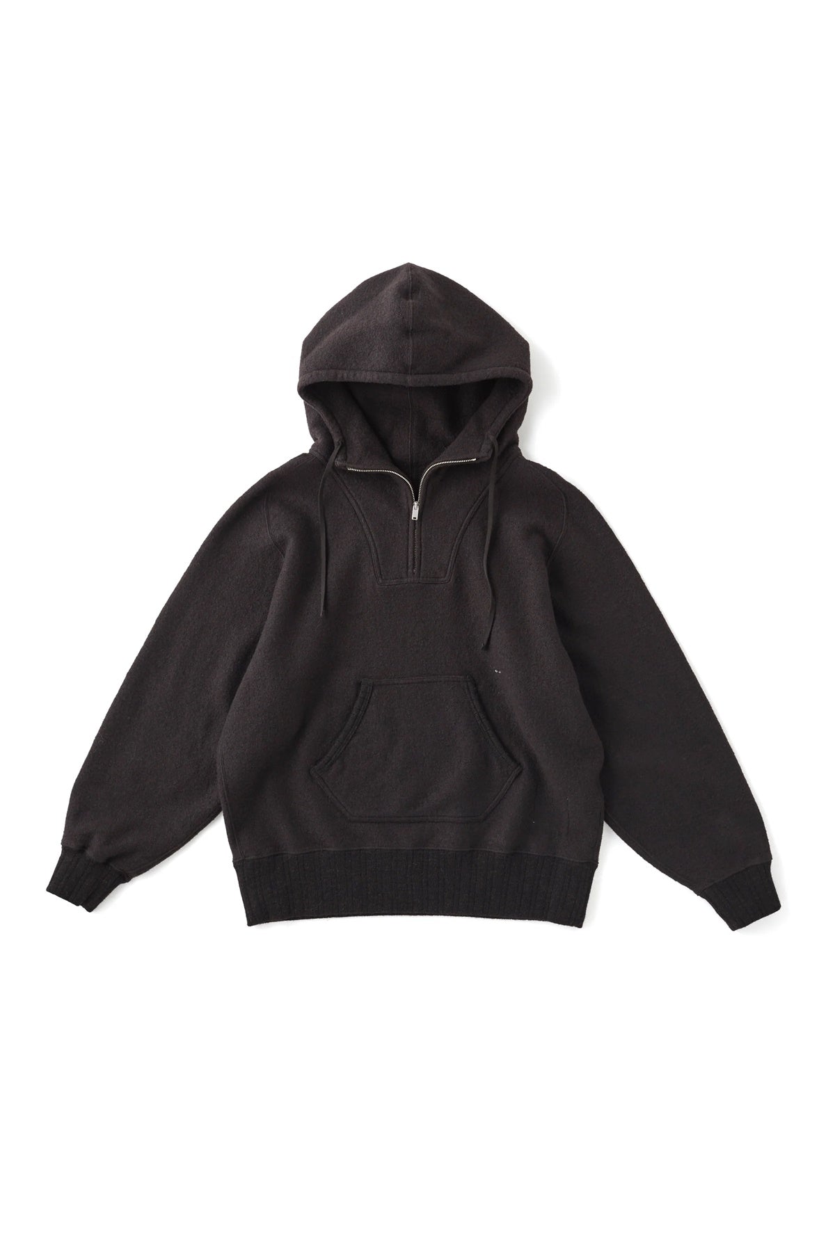 ○OLD JOE - QUATER ZIP ATHLETIC HOODIE - BARK