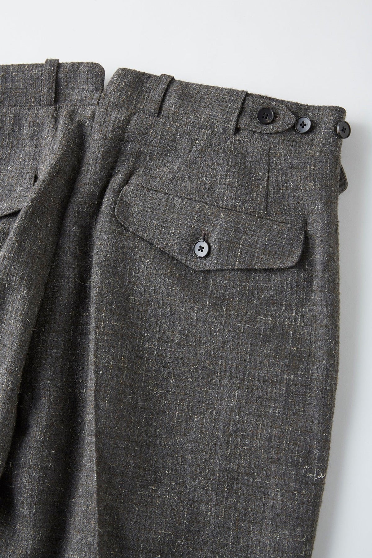 ○OLD JOE - DOUBLE PLEATED DRAPE TROUSER - PEWTER