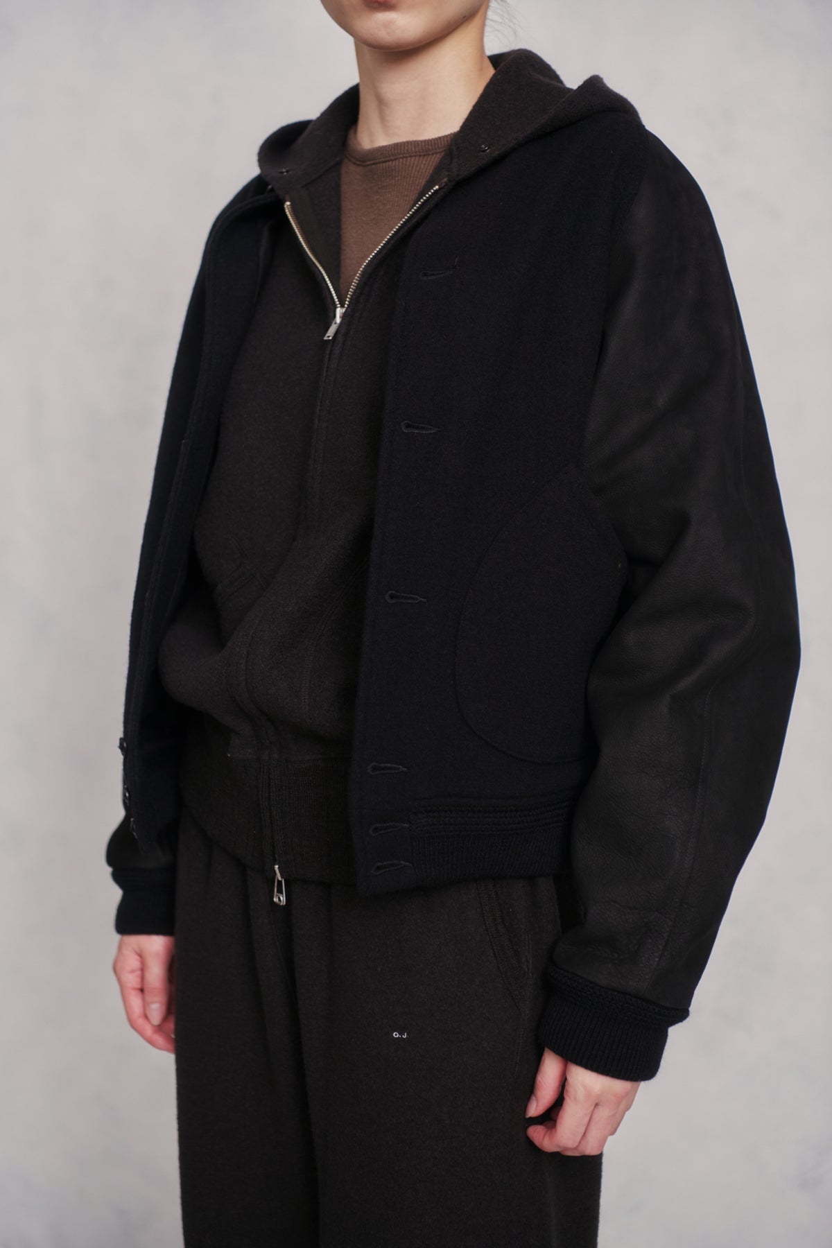 ○OLD JOE - BUTTON-FRONT CAMPBELL JACKET - ONYX×ONYX