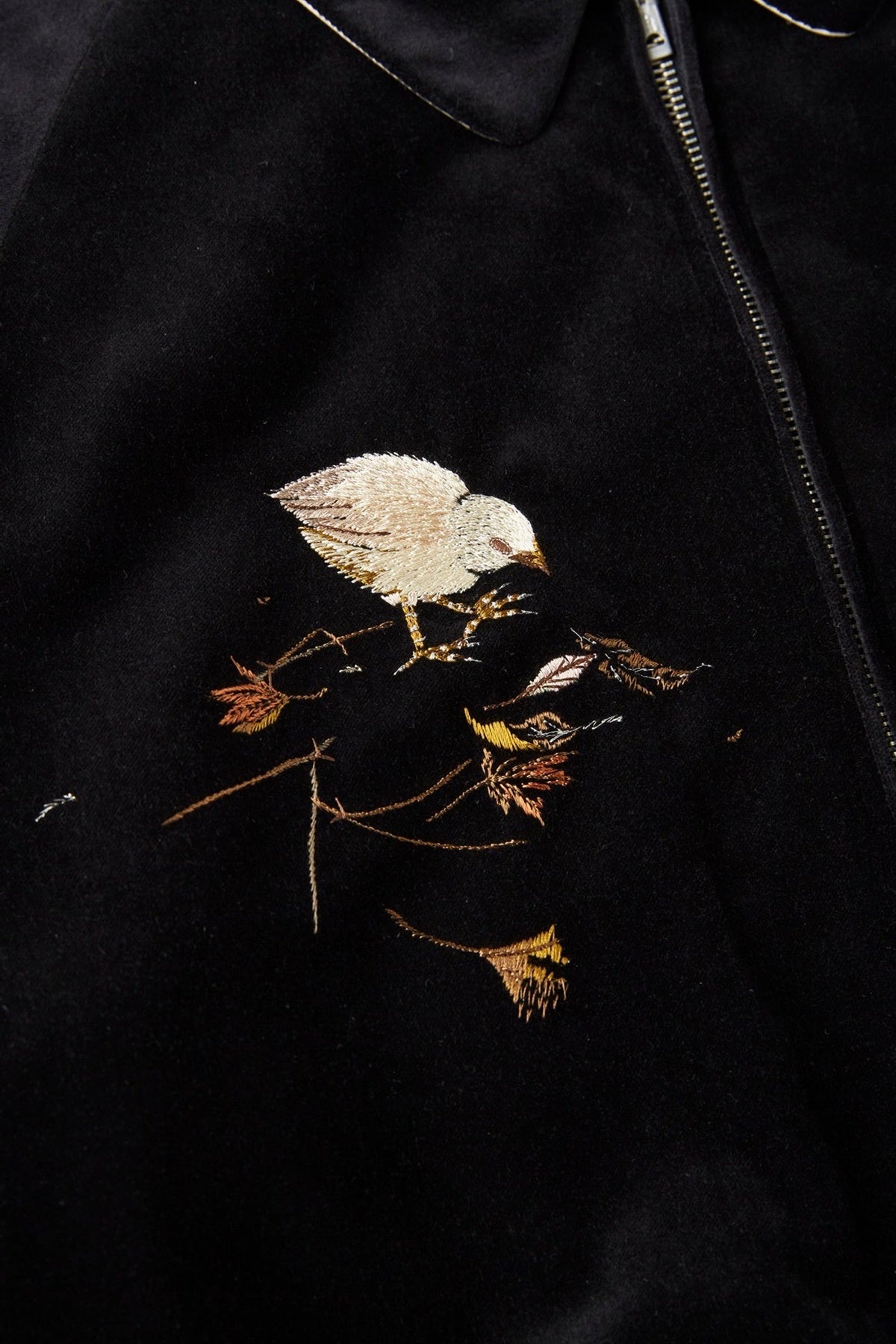 ○OLD JOE - STUNNING VELVET SOUVENIR JACKET(Niwatori to Hiyoko) - ONYX