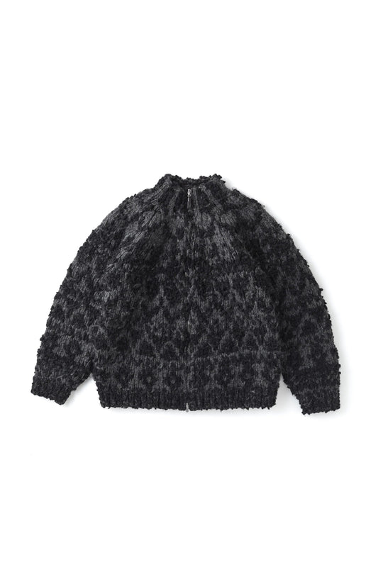 ○OLD JOE - NORDIC PATTERN HAND SWEATER - GRAPHITE PATTERN