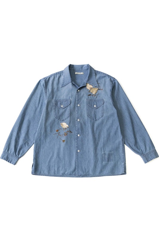 ○OLD JOE - SWALLOW COLLAR SPORTS SHIRTS Long-sleeve (Hiyoko) - INDIGO