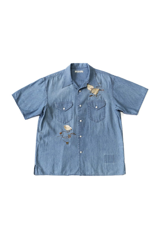 ○OLD JOE - SWALLOW COLLAR SPORTS SHIRTS Short-sleeve (Hiyoko) - INDIGO