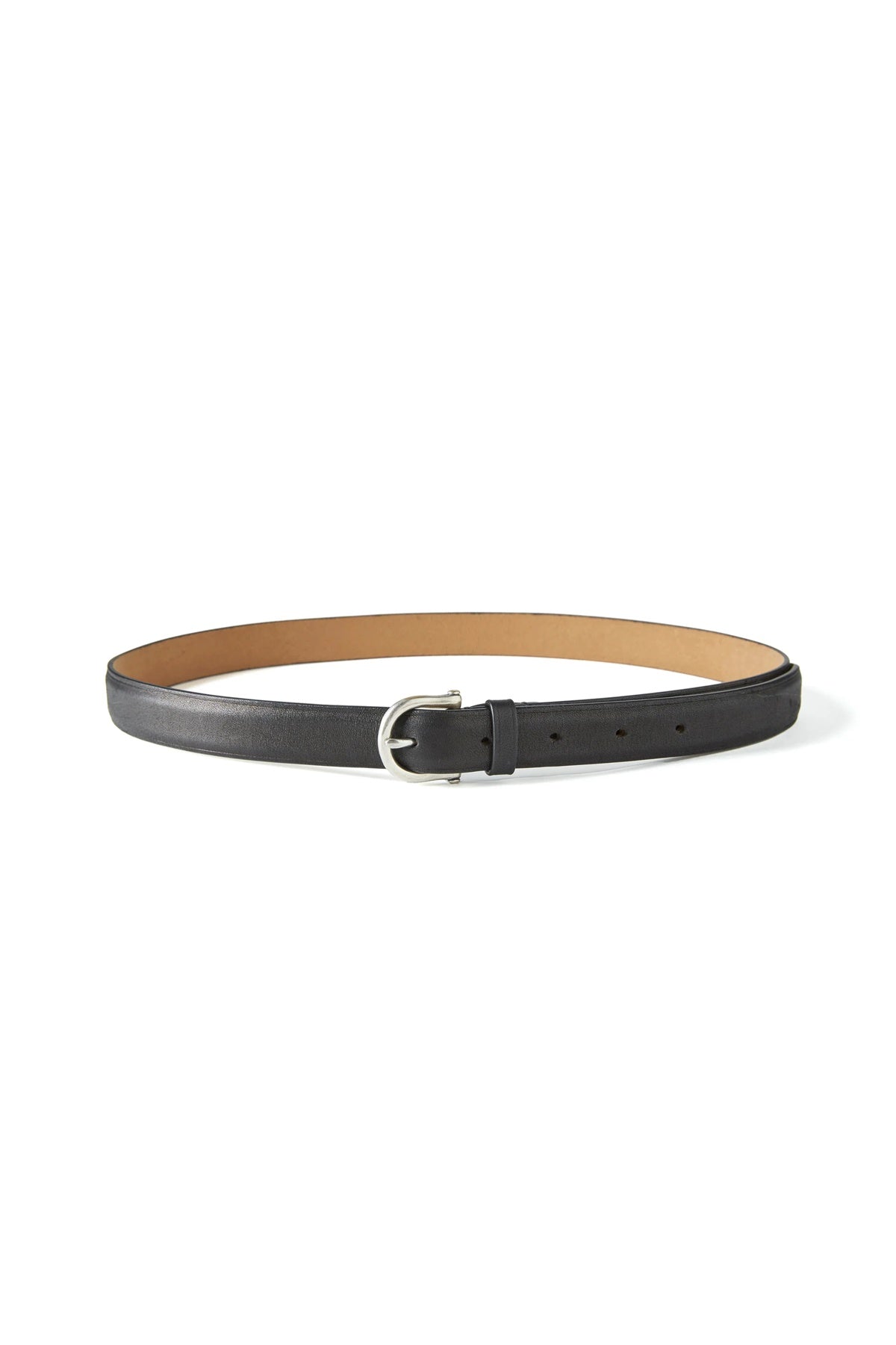 ○OLD JOE - STUNNING LEATHER SKINNY BELT - PATINA BLACK