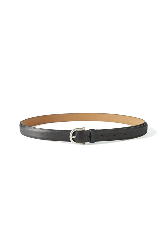 ○OLD JOE - STUNNING LEATHER SKINNY BELT - PATINA BLACK
