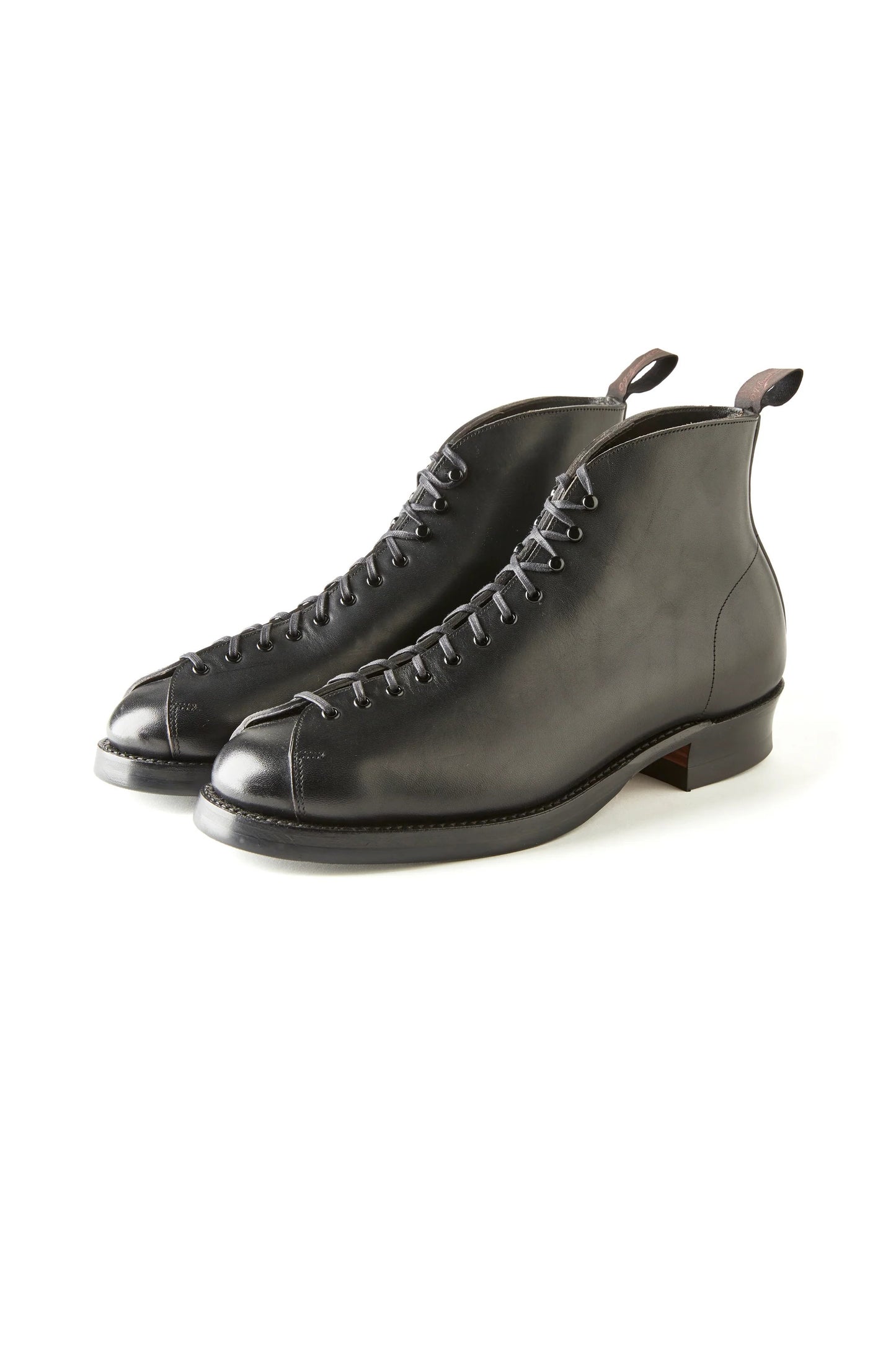 ○OLD JOE - "the Welder" STUNNING LEATHER MONKEY BOOTS - BLACK HORSE BUTT