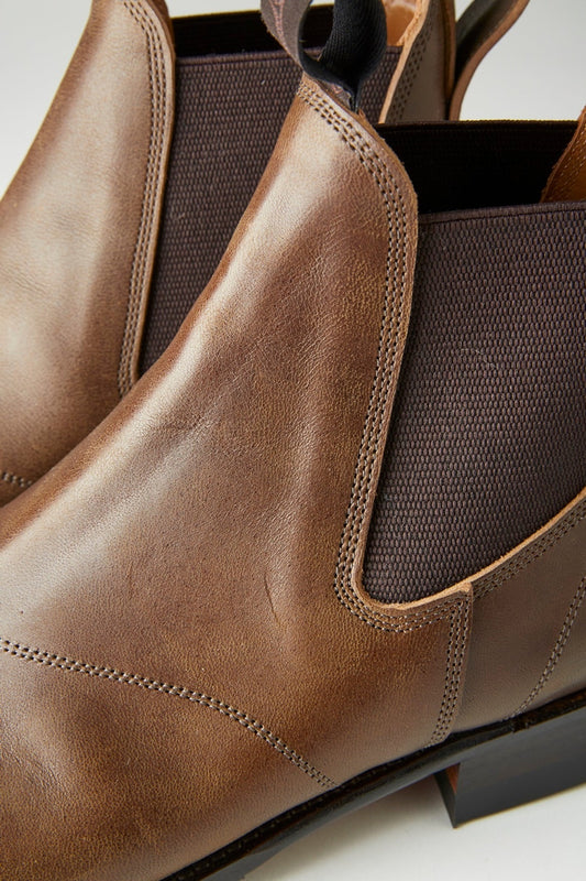 ○OLD JOE - “The Rover” ARTISAN LEATHER SIDE-GORE BOOTS - OLIVE HORSE BUTT