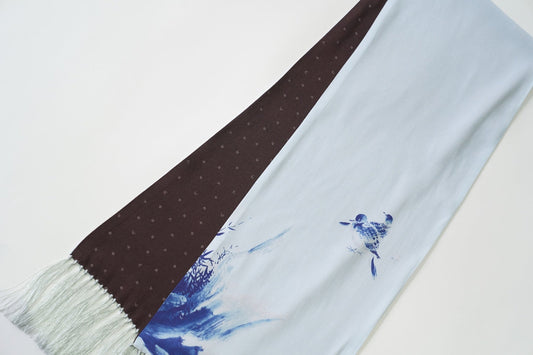 ○OLD JOE - RAYON FRINGE STALL - WALNUT x COBALT