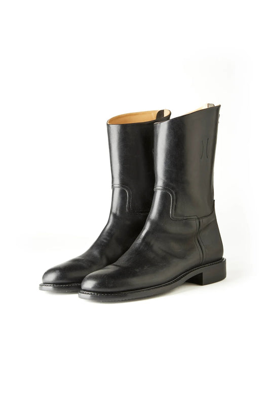 ○OLD JOE - “The Gamekeeper” ARTISAN LEATHER RIDING BOOTS - BLACK HORSE BUTT