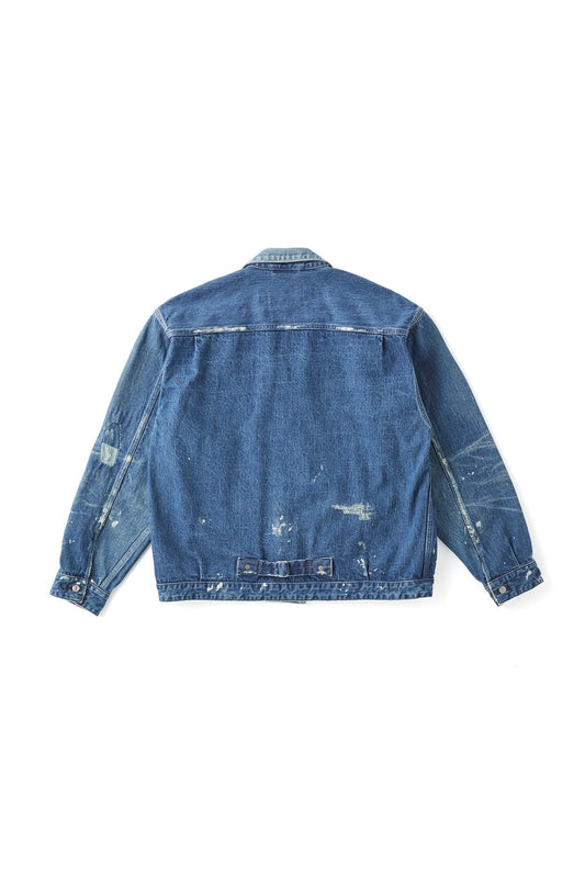 ○OLD JOE - ONE POCKET JEAN JACKET (SCAR FACE & PAINT) - INDIGO
