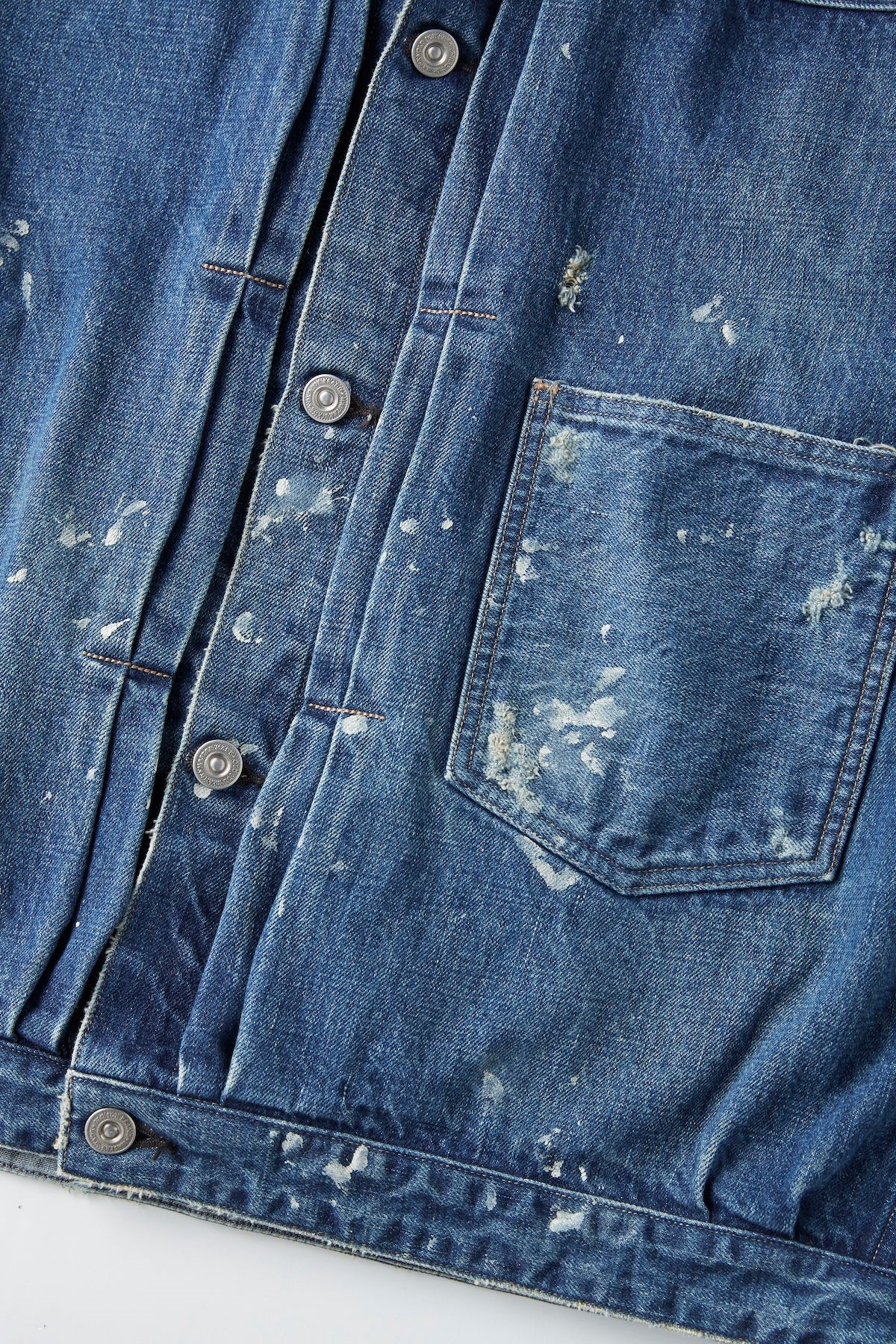 ○OLD JOE - ONE POCKET JEAN JACKET (SCAR FACE & PAINT) - INDIGO