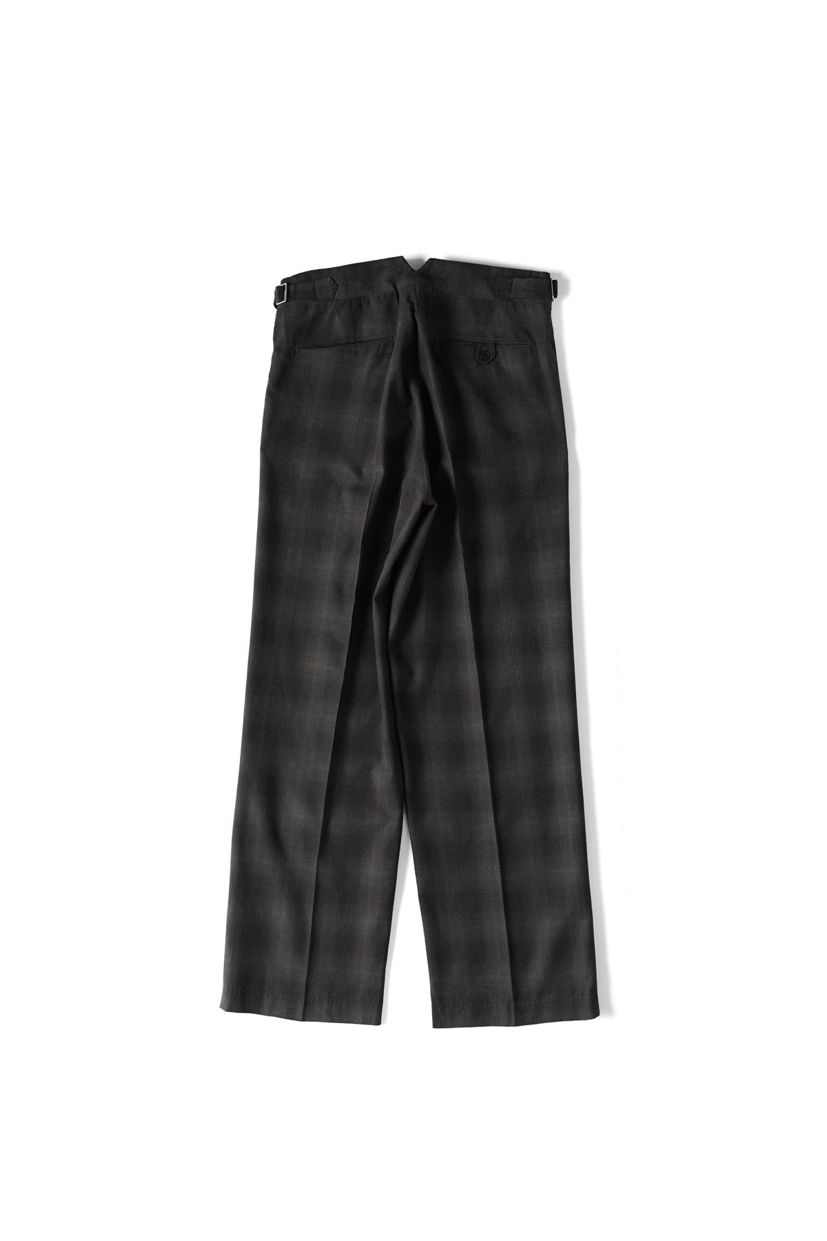 ○OLD JOE - DOUBLE-PLEATED SMARTY TROUSER - GRAPHITE PLAID