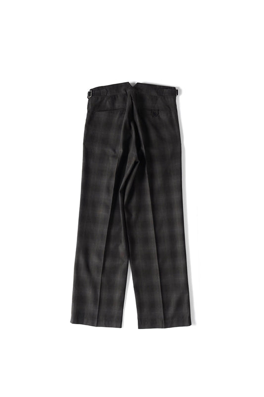 ○OLD JOE - DOUBLE-PLEATED SMARTY TROUSER - GRAPHITE PLAID