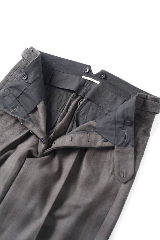 ○OLD JOE - DOUBLE-PLEATED SMARTY TROUSER - GRAPHITE PLAID
