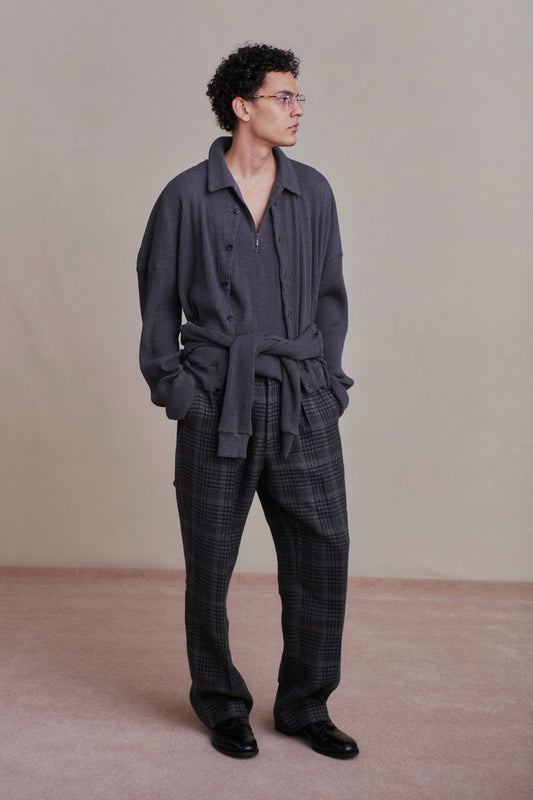 ○OLD JOE - DOUBLE-PLEATED DRAPE TROUSER - FANCY PLAID