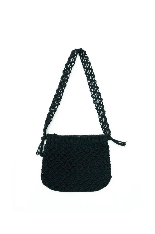 ○OLD JOE - SAILOR’S ROPEWORK BAG (SUEDETTE ROPE) - BLACK