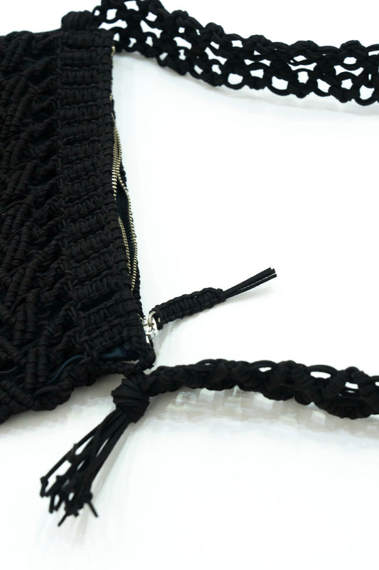 ○OLD JOE - SAILOR’S ROPEWORK BAG (SUEDETTE ROPE) - BLACK