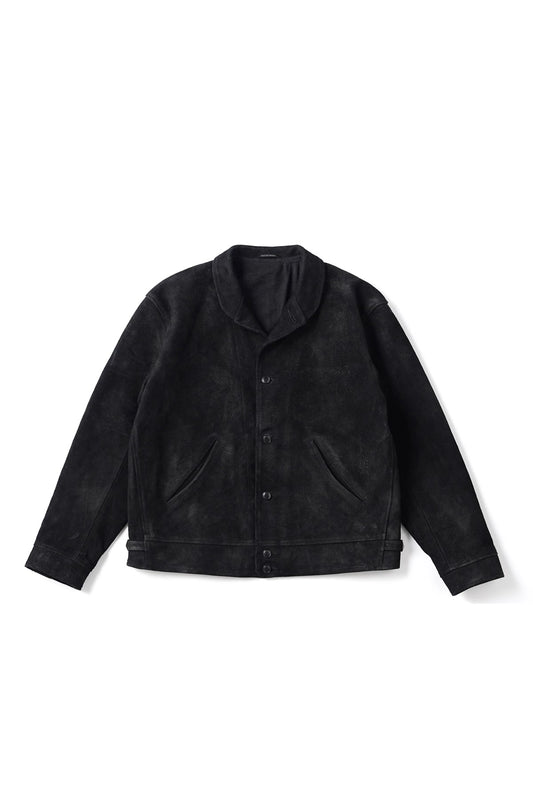 ○OLD JOE - PATINA HORSE-HIDE COSSAK JACKET (ROUGH-OUT) - PATINA BLACK