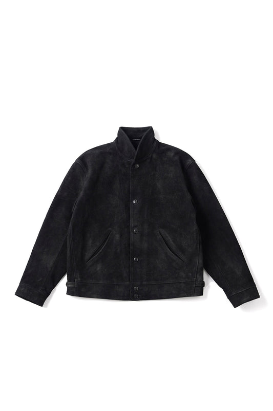 ○OLD JOE - PATINA HORSE-HIDE COSSAK JACKET (ROUGH-OUT) - PATINA BLACK